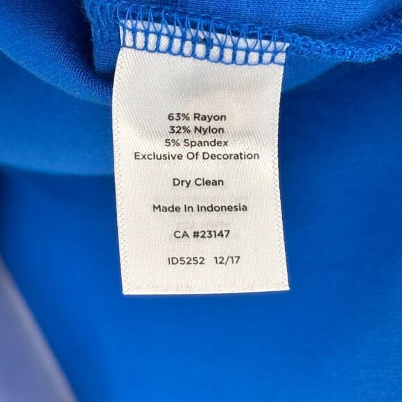 Talbots Womens Blue Sheath Dress With Beaded Neckline Size 8 - Picture 4 of 11